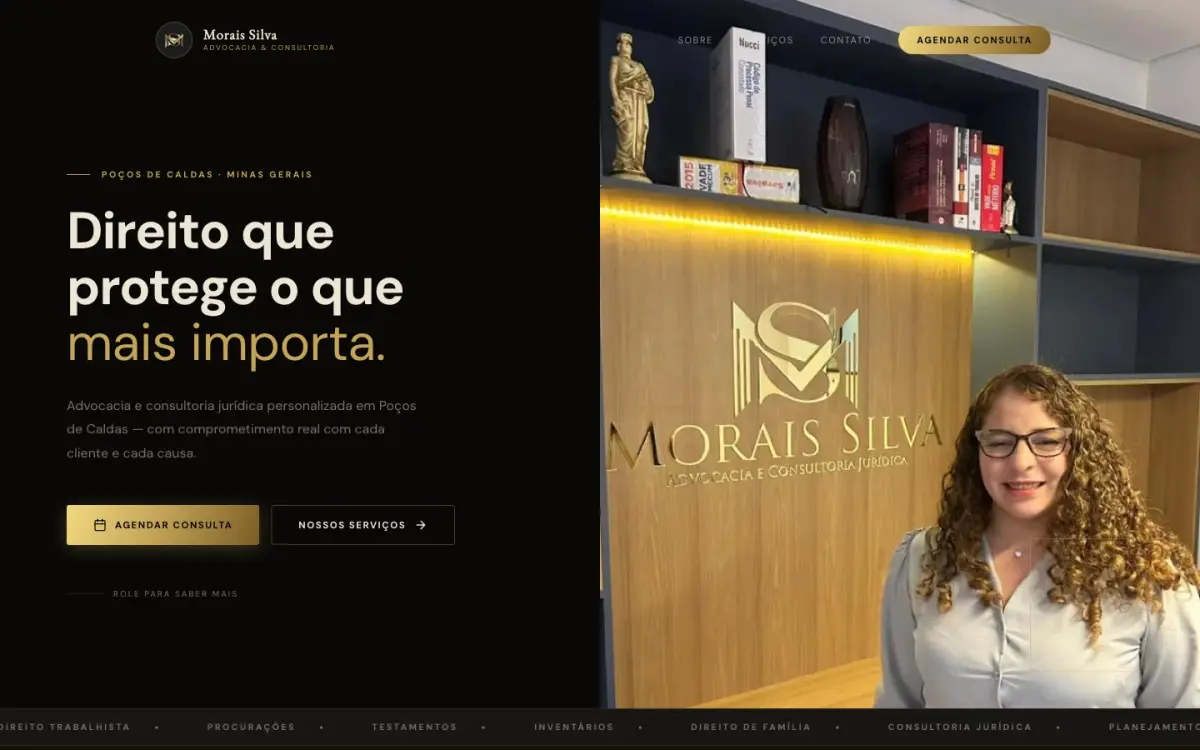 Site criado pela Studio Need para Morais Silva Advocacia